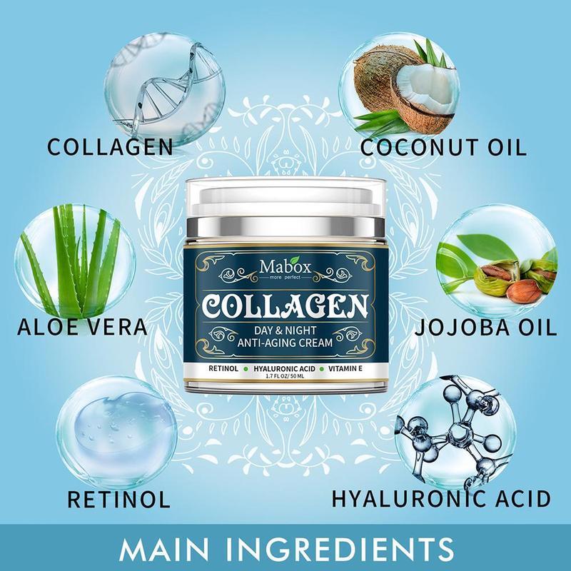 Crema facial hidratante antienvejecimiento con colágeno Mabox