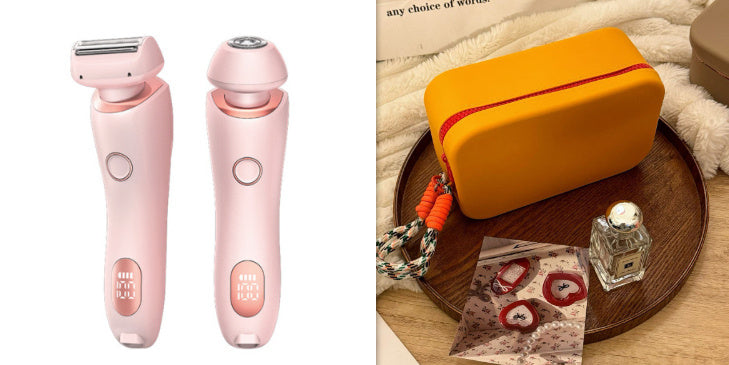 Épilateur 2 en 1 rechargeable par USB pour femmes, rasoir pour le corps, le visage, les jambes, les aisselles, le bikini, les mains et le pubis