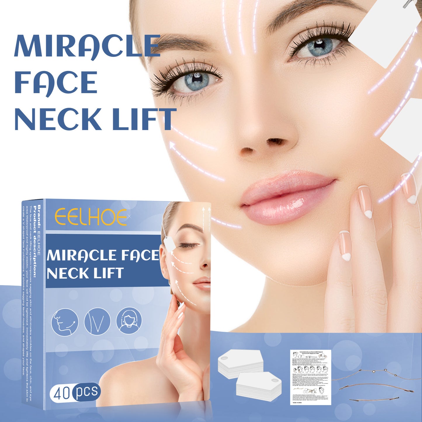 Lifting facial EELHOE con adhesivo de plástico en forma de V