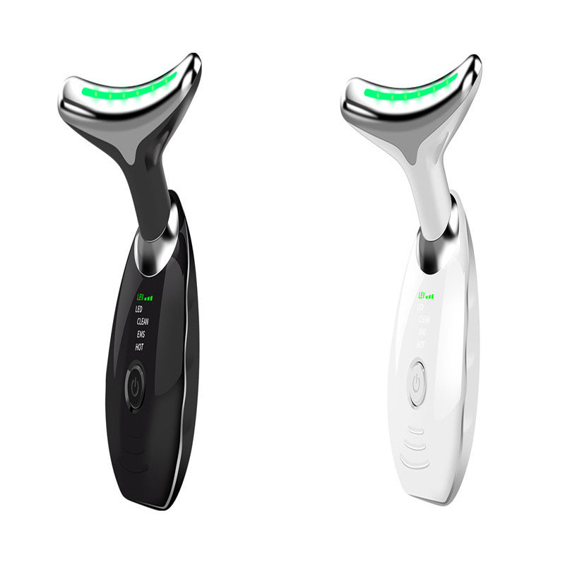 Dispositivo de belleza para cuello y rostro con terapia de fotones LED de colores, reafirmante de la piel, reducción de papada, antiarrugas, masajeador lifting.