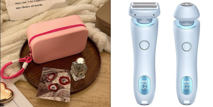 Épilateur 2 en 1 rechargeable par USB pour femmes, rasoir pour le corps, le visage, les jambes, les aisselles, le bikini, les mains et le pubis