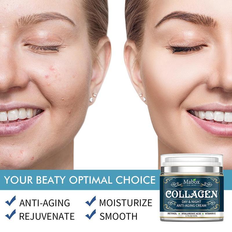 Crema facial hidratante antienvejecimiento con colágeno Mabox