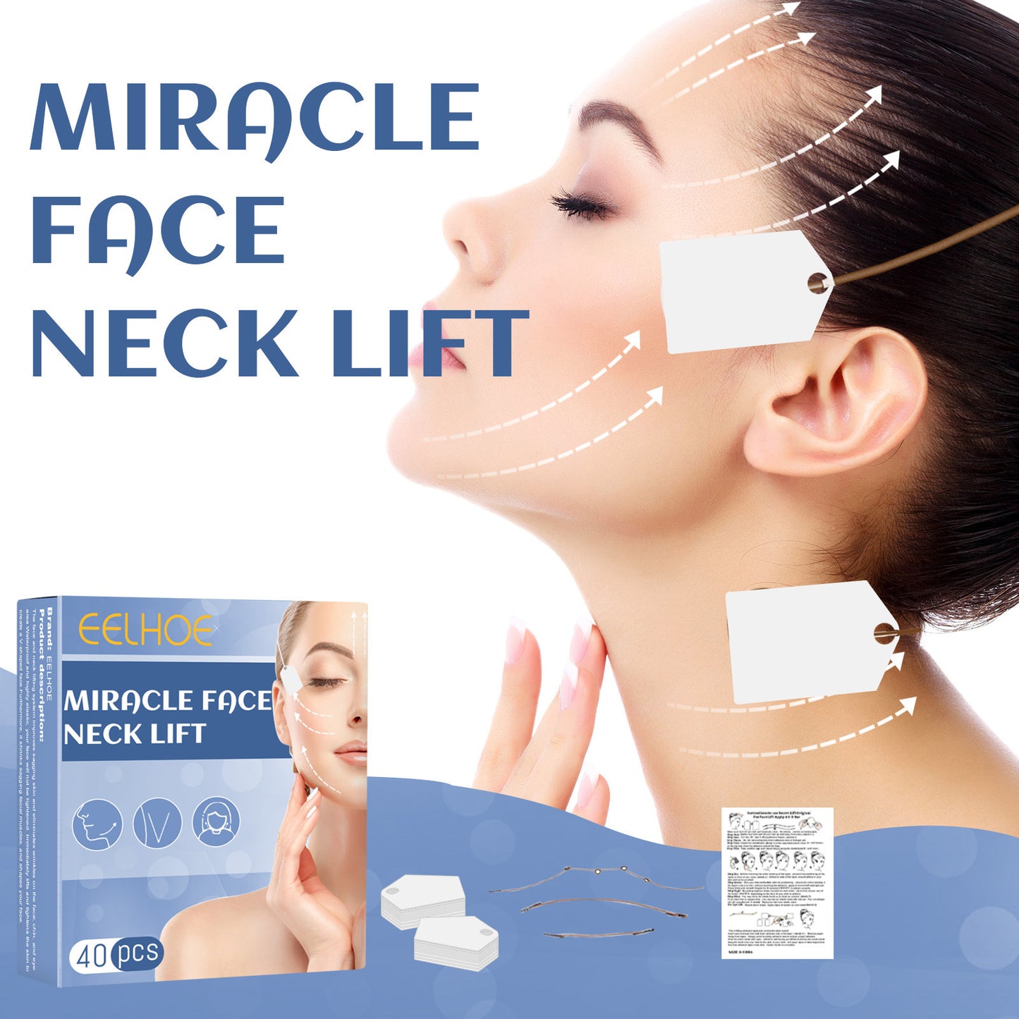 Lifting facial EELHOE con adhesivo de plástico en forma de V