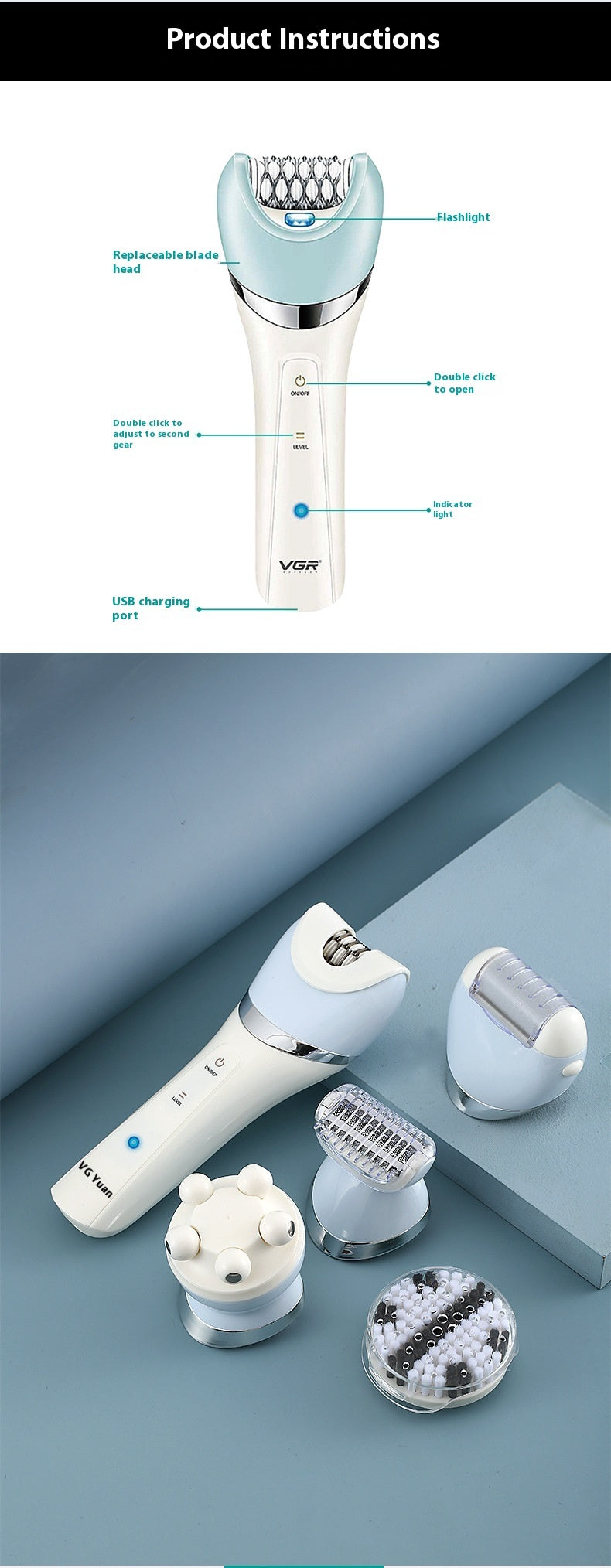 VGR Multifunctional Shaver Model V-703