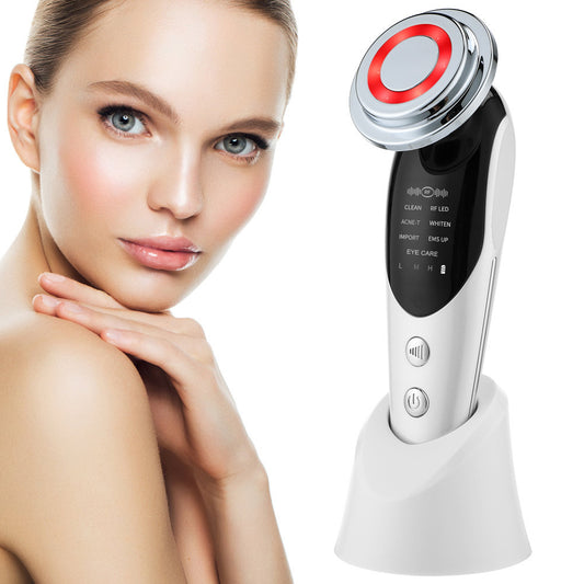 Appareil de massage facial 7 en 1, EMS, micro-courant, lumière colorée, vibration, LED, beauté, purificateur, soins de la peau, appareil de beauté