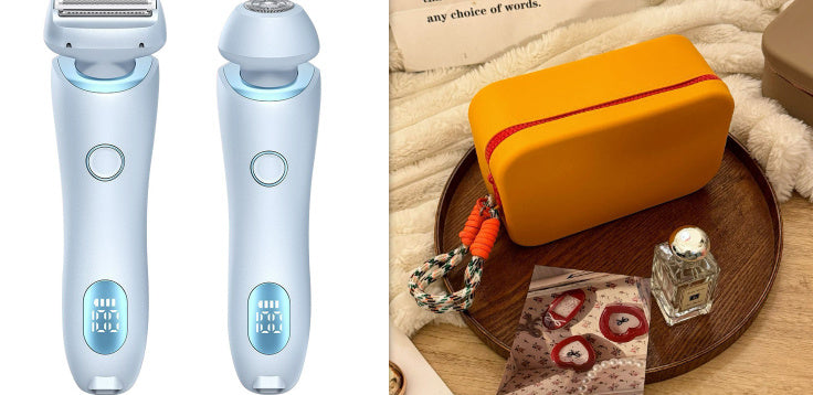 Épilateur 2 en 1 rechargeable par USB pour femmes, rasoir pour le corps, le visage, les jambes, les aisselles, le bikini, les mains et le pubis