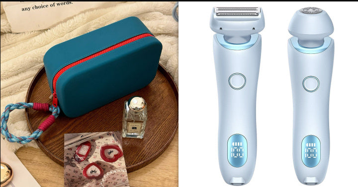 Épilateur 2 en 1 rechargeable par USB pour femmes, rasoir pour le corps, le visage, les jambes, les aisselles, le bikini, les mains et le pubis