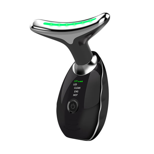 Appareil de beauté pour le cou et le visage, thérapie photonique LED colorée, raffermissement de la peau, réduction du double menton, anti-rides, élimination des rides, massage liftant