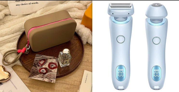 Épilateur 2 en 1 rechargeable par USB pour femmes, rasoir pour le corps, le visage, les jambes, les aisselles, le bikini, les mains et le pubis