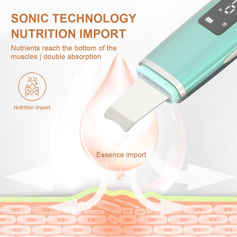 Éliminateur de points noirs par ultrasons, nettoyage en profondeur du visage, nettoyeur de pores, machine de levage, pelle à peeling LED pour le visage