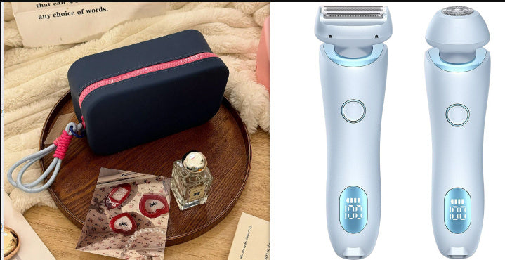 Épilateur 2 en 1 rechargeable par USB pour femmes, rasoir pour le corps, le visage, les jambes, les aisselles, le bikini, les mains et le pubis