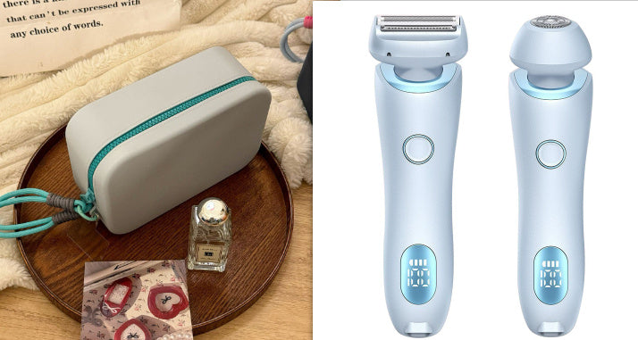 Épilateur 2 en 1 rechargeable par USB pour femmes, rasoir pour le corps, le visage, les jambes, les aisselles, le bikini, les mains et le pubis