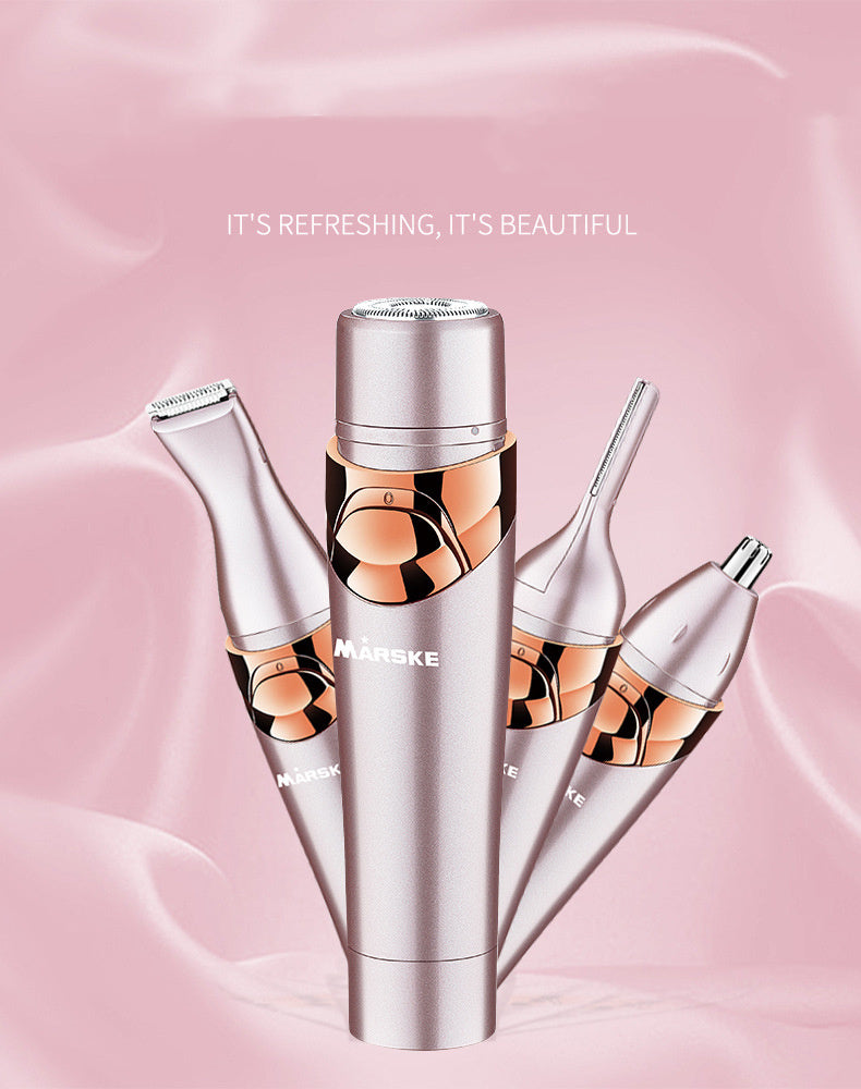 Rasoir multifonction 4 en 1, épilateur électrique pour aisselles, jambes, sourcils, nettoyage des poils du nez, épilation féminine